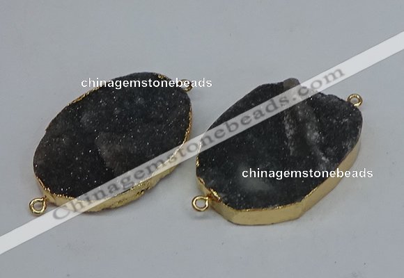 NGC8007 30*40mm - 35*45mm freeform druzy agate connectors