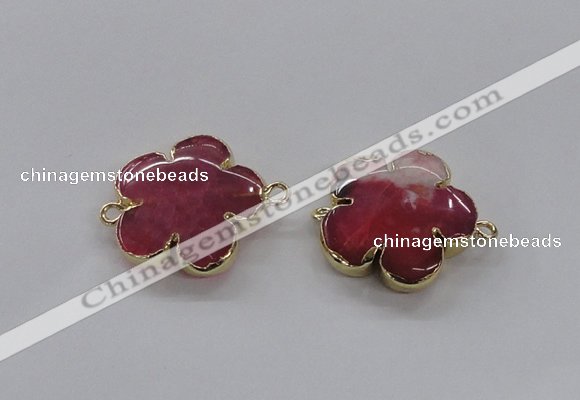 NGC853 28mm - 30mm flower agate gemstone connectors wholesale