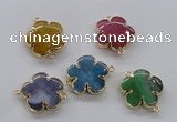 NGC856 28mm - 30mm flower agate gemstone connectors wholesale