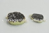 NGC868 15*25mm - 20*30mm freeform plated druzy agate connectors