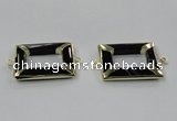 NGC886 30*40mm rectangle black agate connectors wholesale