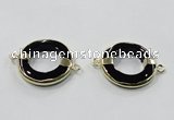 NGC887 30mm donut black agate connectors wholesale