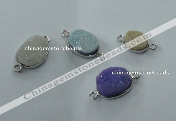 NGC90 8*12mm - 12*16mm oval druzy agate connectors wholesale