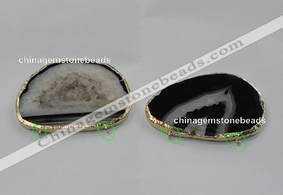 NGC900 50*65mm - 60*75mm freeform druzy agate connectors