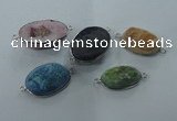 NGC91 15*20mm - 25*35mm oval druzy agate connectors wholesale