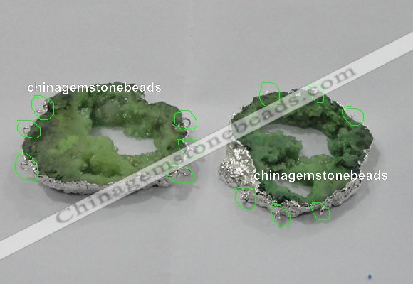 NGC915 40*60mm - 65*80mm freeform druzy agate connectors