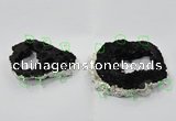 NGC917 40*60mm - 65*80mm freeform druzy agate connectors