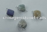 NGC93 12*12mm diamond druzy agate connectors wholesale