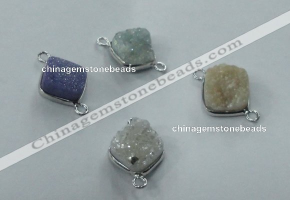 NGC93 12*12mm diamond druzy agate connectors wholesale