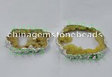 NGC931 45*65mm - 70*90mm freeform druzy agate connectors