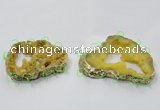 NGC942 45*65mm - 70*90mm freeform druzy agate connectors