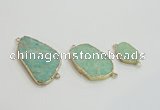 NGC950 15*20mm - 25*40mm freeform amazonite gemstone connectors