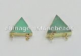 NGC952 15*15mm - 20*20mm triangle Australia chrysoprase connectors