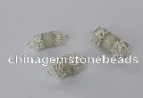 NGC957 10*14mm - 12*22mm tube druzy quartz connectors wholesale