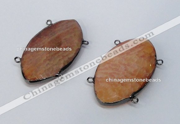 NGC962 30*55mm faceted marquise agate connectors wholesale