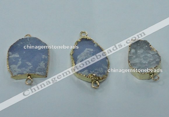 NGC98 20*30mm - 25*35mm freeform druzy agate connectors wholesale