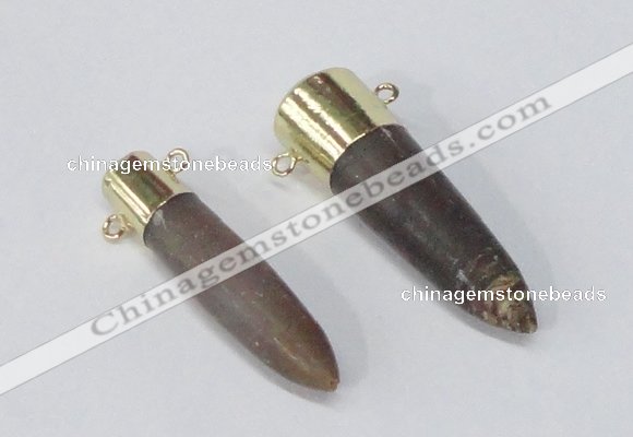 NGC994 10*40mm – 15*50mm bullet agate gemstone connectors