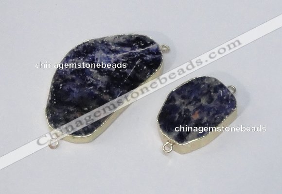 NGC995 20*30mm – 30*40mm freeform sodalite gemstone connectors