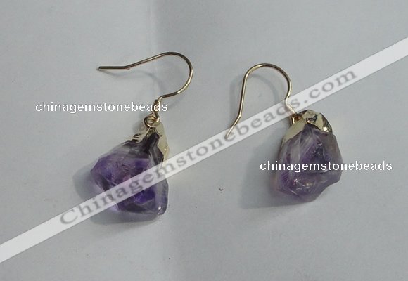 NGE09 13*18mm - 15*20mm nuggets amethyst earrings wholesale