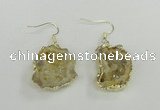 NGE101 20*25mm - 25*30mm freeform druzy agate gemstone earrings