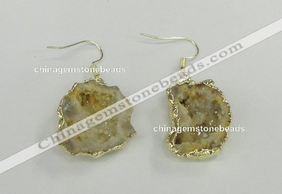 NGE101 20*25mm - 25*30mm freeform druzy agate gemstone earrings