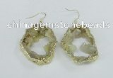 NGE103 30*35mm - 35*40mm freeform druzy agate gemstone earrings