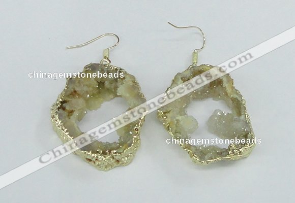 NGE103 30*35mm - 35*40mm freeform druzy agate gemstone earrings