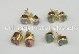 NGE105 8mm - 10mm freeform druzy agate gemstone earrings wholesale