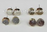 NGE107 14mm - 16mm freeform druzy agate gemstone earrings wholesale