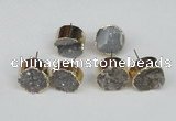 NGE108 18mm - 19mm freeform druzy agate gemstone earrings wholesale