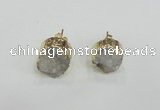 NGE114 12mm - 14mm freeform druzy quartz gemstone earrings