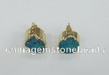 NGE115 12mm - 14mm freeform druzy quartz gemstone earrings