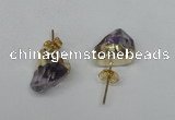 NGE12 8*12mm - 10*15mm faceted nuggets amethyst earrings wholesale