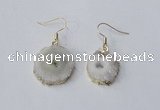 NGE120 8*12mm - 12*16mm freeform druzy agate gemstone earrings