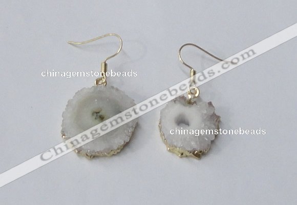 NGE120 8*12mm - 12*16mm freeform druzy agate gemstone earrings