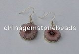 NGE123 8*12mm - 12*16mm freeform druzy agate gemstone earrings