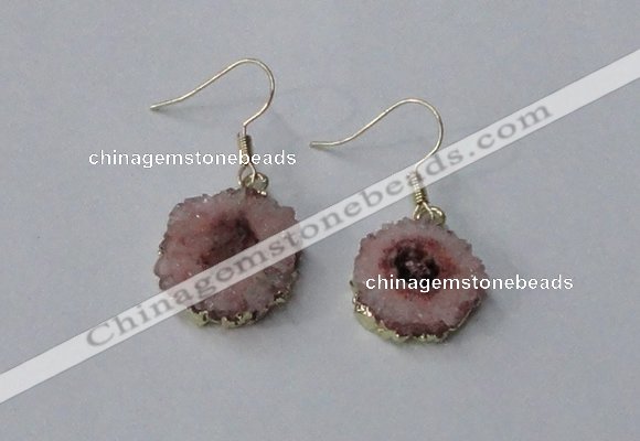 NGE123 8*12mm - 12*16mm freeform druzy agate gemstone earrings