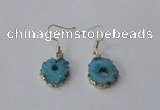 NGE124 8*12mm - 12*16mm freeform druzy agate gemstone earrings