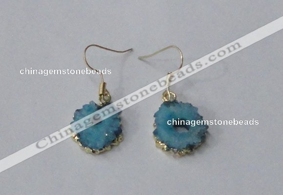 NGE124 8*12mm - 12*16mm freeform druzy agate gemstone earrings