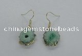 NGE125 8*12mm - 12*16mm freeform druzy agate gemstone earrings