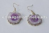 NGE130 18*20mm - 20*25mm freeform druzy agate gemstone earrings