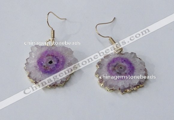 NGE130 18*20mm - 20*25mm freeform druzy agate gemstone earrings