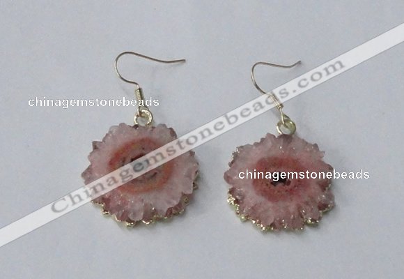 NGE131 18*20mm - 20*25mm freeform druzy agate gemstone earrings