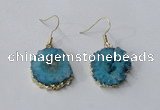 NGE132 18*20mm - 20*25mm freeform druzy agate gemstone earrings