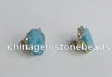 NGE142 12*14mm - 15*18mm freeform druzy agate gemstone earrings