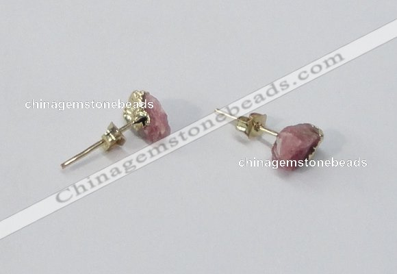 NGE149 4*6mm - 5*8mm freeform tourmaline gemstone earrings