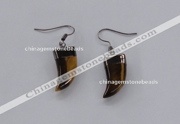 NGE153 11*20mm – 11*22mm oxhorn tiger eye gemstone earrings