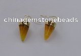 NGE156 11*20mm – 12*22mm cone agate gemstone earrings wholesale