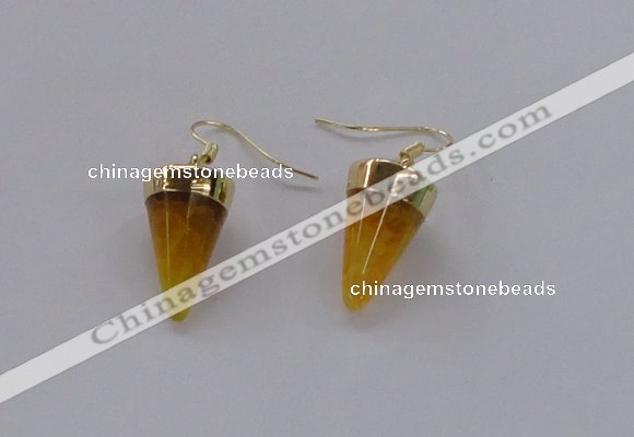 NGE156 11*20mm – 12*22mm cone agate gemstone earrings wholesale