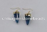 NGE157 11*20mm – 12*22mm cone agate gemstone earrings wholesale